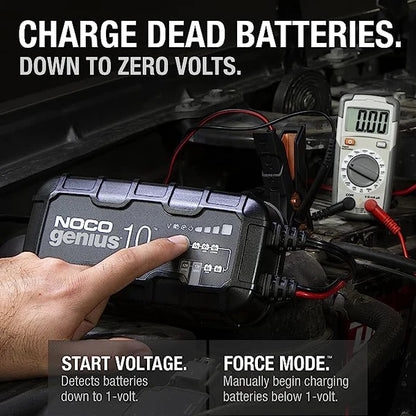 Battery Charger - Noco Genius 10-charges 2x faster