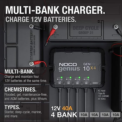 Battery Charger - Noco Genius 10x4-charge 4 batteries at once